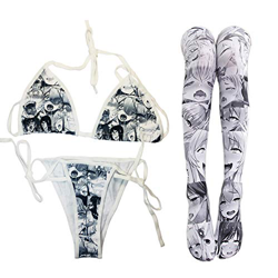 Lindo Micro Bikini Japonés Anime Sujetador y Bragas Conjunto Cosplay Tanga Bikini Lolita Dibujos Animados Imágenes - - Talla Única características
