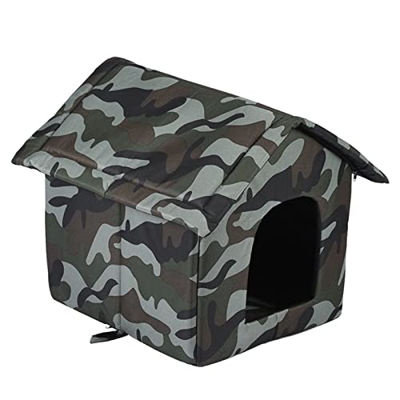 Dog House Kennel Winter Weatherproof Pet Tent con techo extraíble Cuerda fija Feral Cat Enclosed Warm Sleeping Nest casas para perros pequeños y media