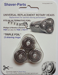'HQ9 "TRIPLE: (también para HQ8 & HQ177) Alternativa cabezales para afeitadora Philip. características