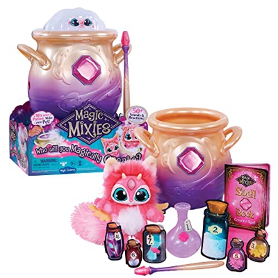 Famosa - My Magic Mixies, Peluche Color Rosa, juguete interactivo de magia, con caldero de pócimas, luces y sonidos, efecto de niebla, muñeco divertid