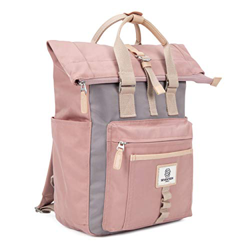 SEVENTEEN LONDON – Mochila 'Canary Wharf' Moderna y Elegante en Rosa y Gris en un Estilo Enrollable y Plegable computadora portátil de hasta 13" en oferta