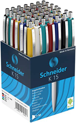 Schneider K15 Bolígrafos con tinta azul, varios colores, 50 unidades precio