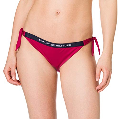 Tommy Hilfiger Cheeky Side Tie Bikini, Parte de arriba de bikini Mujer, Magenta Real, L