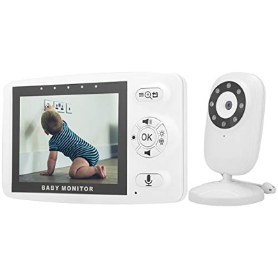 3.5 Pulgadas Monitor de Cámara Para Bebés, Vigilabebés Inalambrico con Video Digital Bebé Monitor Inteligente con Visión Nocturna, Monitoreo de Temper