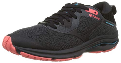 Mizuno Wave Rider GTX 2, Zapatillas para Carreras de montaa Mujer, Darkshade Black Fieryc, 36.5 EU