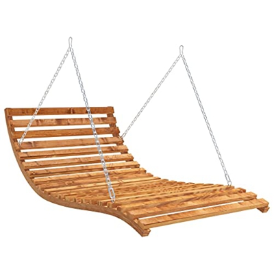 vidaXL Madera Curvada Acabado de Teca Tumbona Columpio Soporte Accesorio Asiento Silla Jardín Patio Terraza Balcón Exterior Decoración 143x120x65 cm