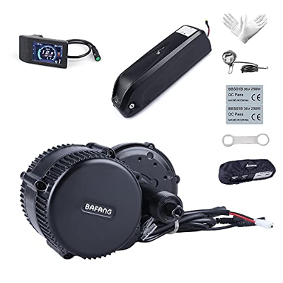 Bafang Bicicletas eléctricas BBS01B 350W 48V Mediados de Motor de Bicicleta de Montaña Kit de Conversión Ebike Kit, Opcional 10Ah/11,6Ah/13Ah/17,5Ah, 