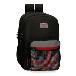 Pepe Jeans Malden Mochila Doble Cremallera Adaptable Negro 31x46x15 cms Poliéster 21,39 L características