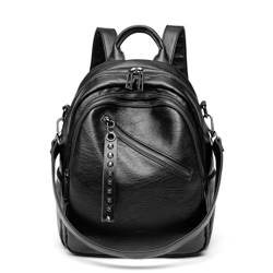 Keppmerh Mochila Mujer Cuero con Remaches - Casual Elegante 3 en 1 como Mochila, Bolsa Bandolera y de Mano, Mochila Escolar de Moda con Multibolsillos precio