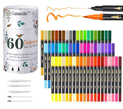Imagen de Rotuladores de pincel de doble punta, 60 rotuladores de punta de color, juego de rotuladores de arte, 120 puntas finas y punta de pincel para adultos, al mejor precio Rotuladores de pincel de doble punta, 60 rotuladores de punta de color, juego de rotuladores de arte, 120 puntas finas y punta de pincel para adultos, características