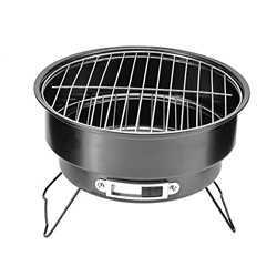 Eco Memos Barbacoa Parrilla de carbón de leña para interior al aire libre 26*26*18 cm portátil plegable carbón redondo barbacoa para acampar al aire l en oferta