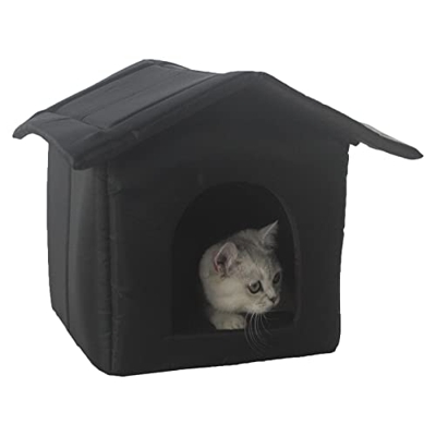 JINGLING Caseta para gatos para exteriores, resistente al invierno, gruesa, plegable, impermeable y resistente a la intemperie, refugio cálido para ga