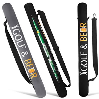 2 Bolsas de Enfriador Golf Soporte Enfriador Cerveza Aislado Suave Funda Enfriador de 6 Latas Enfriador Tubo Aislado con Correa Hombro Desmontable Bol