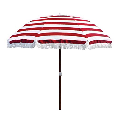 Sombrilla Terraza Parasol Jardin Raya Sombrilla de Playa con Ancla de Arena, Franja, Impermeable a Prueba de Viento Sombrilla Sombrillas de Patio para
