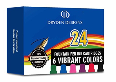 Dryden Designs cartuchos de tinta para pluma estilográfica (6 Color Surtido - 24 Cartuchos de Tinta)