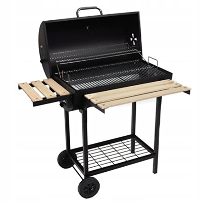 Barbacoa con ruedas – Barbacoa de carbón vegetal con tapa, ruedas, mango de acero inoxidable, parrilla de carbón vegetal