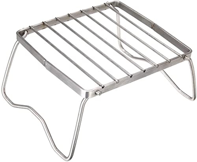 Pulabo - Soporte plegable para barbacoa de acero inoxidable para exteriores, 17 x 15,5 x 9,5 cm, útil y práctico, diseño práctico y práctico