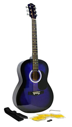 Guitarra Acústica de Martin Smith con Cuerdas de Guitarra, Púas de Guitarra y Correa de Guitarra - Azul precio