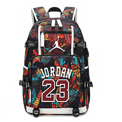 NIMUIL Niños y niñas Adolescentes Mochila para computadora Bolso de Hombro Mochila Escolar Michael Jordan Bulls Tela Oxford Impresa Lona Impermeable 1 precio