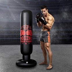 160cm Saco de Boxeo, Saco de Boxeo Profesional para Adultos con Relleno Pesado, Saco de Arena de Columna de Copa Independiente con Bomba de Aire de Pi características