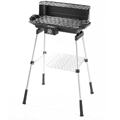 Suinga Barbacoa eléctrica con patas. Tamaño de la parrilla: 39x21,5 cm. Se puede usar como barbacoa de mesa. Regulador de temperatura. Potencia 2.200W