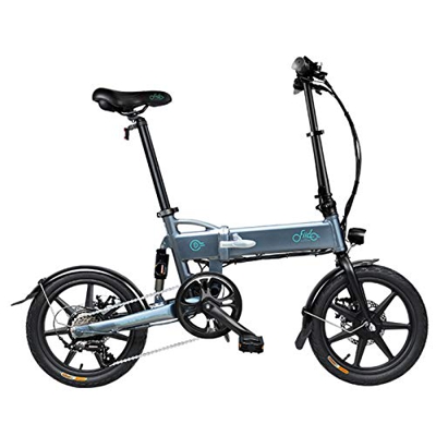 FIIDO D2S - Bicicleta eléctrica de exterior plegable de 16 pulgadas, con cambio eléctrico plegable, recargable, velocidad máxima de 25 km/h - gris
