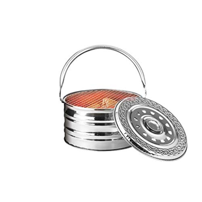 Barbacoa Carbon Parrilla de carbón de barbacoa redonda, acero inoxidable Plegable Parrilla portátil Parrilla de parrilla for acampar Picnics Picnics O