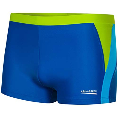 Aqua Speed Dario Mens Bañadores | Pantalones de baño para Hombres | Protección UV | 01. Azul/Azul Claro/Verde | Tamaño: XL