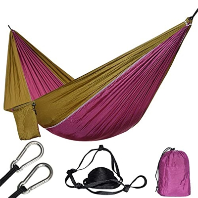 ZMJYH Banco de suspensión móvil, 1 Persona Hamaca Ultralight Solo paracaídas hamac Muebles al Aire Libre Hamaca 660lbs,5,230×90cm