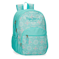 Pepe Jeans Tatiana Mochila Doble Cremallera Verde 32x44x22 cms Poliéster 30,98 L precio