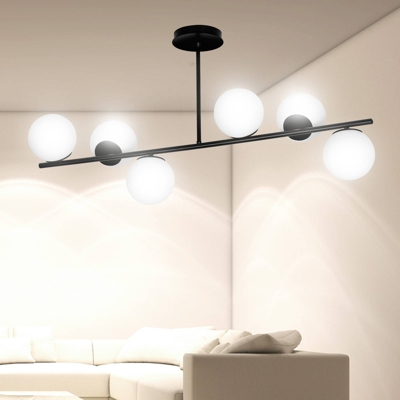 Plafón Kabo, 1 brazo, negro, 6 luces