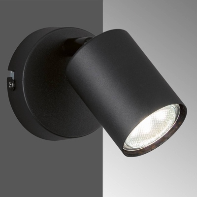 Foco de pared LED Vano, negro, 1 luz
