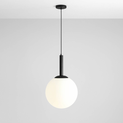Lámpara colgante Bosso, 1 luz blanco/negro 40 cm