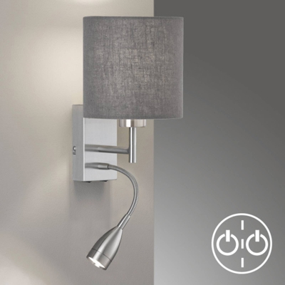 Aplique Dreamer de lino, gris, níquel