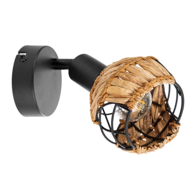 Foco de pared Java, trenzado de hierba, 1 luz