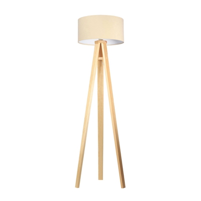 Lámpara de pie trípode Emese pantalla crema/blanco