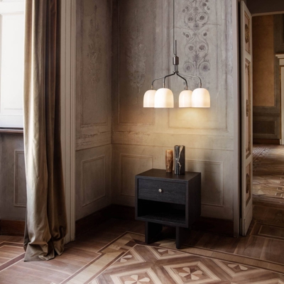 GUBI Howard de araña short 4 luces gunmetal/blanco