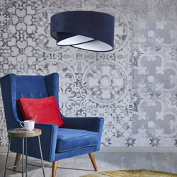 Lámpara colgante Vivien, bicolor, azul/blanco en oferta