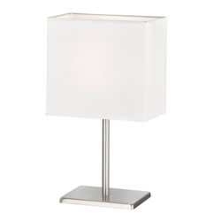 Lámpara de mesa Kate pantalla textil níquel/blanco precio