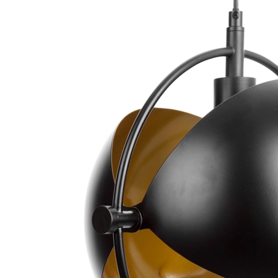 Lámpara colgante Porto, ajustable, negro/oro