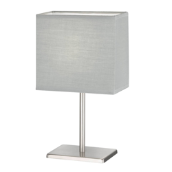 Lámpara de mesa Kate pantalla textil, níquel/gris en oferta