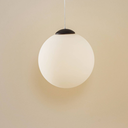 Lámpara colgante Ball vidrio opalino/cromo Ø 40 cm en oferta