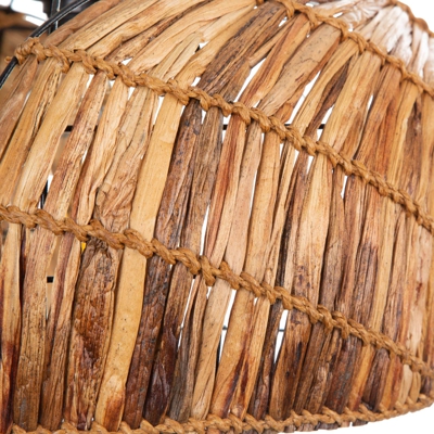 Lámpara colgante Java, alambre, trenza hierba