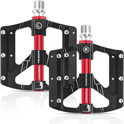 ANVAVA Pedales Bicicleta Montaña Pedales Bici de Aluminio Pedales para Carretera 9/16" Pulgadas Plataforma Mixtos MTB Pedales, Negro en oferta