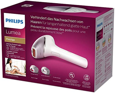 Philips Lumea Prestige IPL Dispositivo de depilación inalámbrico con 3 accesorios para áreas de cuerpo, cara y precisión (bikini y axilas) - BRI954/00