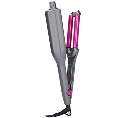 Rizador de 3 Barriles, Pantalla Lcd Varita Rizadora de Plancha para el Cabello con Temperatura Ajustable, Ion Negativo Mujeres Engarzadora de Cabello(