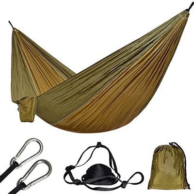 ZMJYH Banco de suspensión móvil, 1 Persona Hamaca Ultralight Solo paracaídas hamac Muebles al Aire Libre Hamaca 660lbs,3,230×90cm