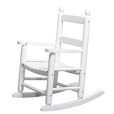 Silla Mecedora de Jardín De madera Niños Sillas mecedoras para niñas niños blanco Balancín infantil para porche de patio, Guardería Silla para niños p