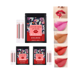 Lipstick Set 3 Boxes Of 60, Tattoo Lipstick Cotton Buds 4 Colors, Cotton swab Lip Glaze, Durable Waterproof Liquid Non-Stick Lipstick, Easy To Carry en oferta
