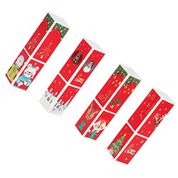 Tubo de lápiz labial, 4 piezas de forma cuadrada Estilo navideño DIY Tubo de lápiz labial Tubo de contenedor de bálsamo labial vacío (01 + 02 + 03 + 0 precio